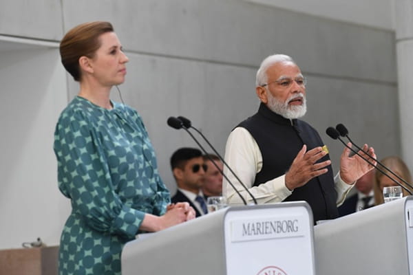 Prime Minister of India, Narendra Modi and Prime Minister of Denmark, Ms. Mette Frederiksen led India-Denmark Delegation Level Talks in Copenhagenin May 2022. | Embassy of India in Copenhagen.