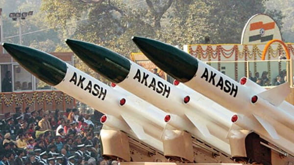Akash Missile System, India's first fully indigenous surface-to-air missile (SAM) system on display at Republic Day parade in 2025 in New Delhi. | Indian Aerospace & Defence Bulletin.