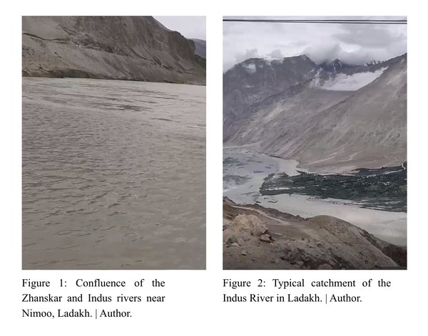 Confluence of the Jhanskar and Indus rivers, Ladakh