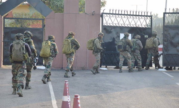 Indian security forces responding to an attack on Sujuwan Army Camp, Jammu, February 2018. | PTI file photo