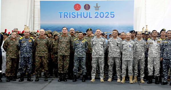 India successfully conducts tri-service Exercise Trishul 2025 in Rajasthan and Gujarat. | Ministry of Defence.
